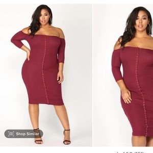 Fashion nova - Puppy Love dress - burgundy - 2X
